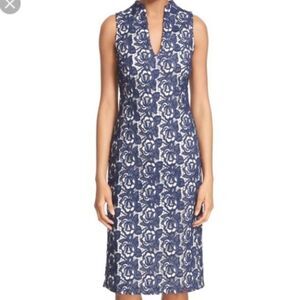 Alice + Olivia Blue and White Lace Dress